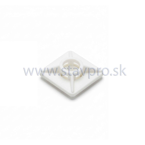 Príchytka plochá 2-cestná 19×19 biela s lepidlom