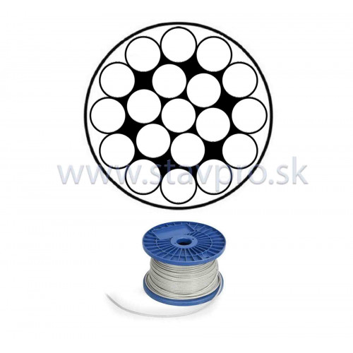 Lano oceľové (1x19) zinok v PVC