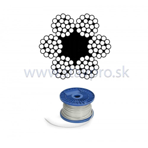 Lano oceľové  (6 x 19+FC) DIN 3060 zinok