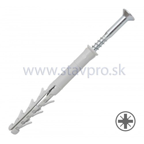 Hmoždinka rámová KPR-PIKE-SK 10×140 zapustená hlava PZ Nylon