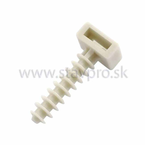 Hmoždinka s okom 10x43 pre sťahovacie pásky biela