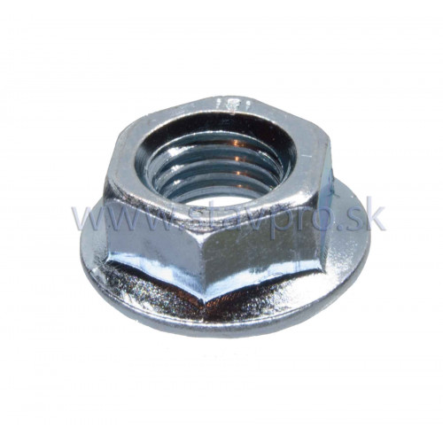 Matica so šesťhrannou hlavou s ozubenou prírubou M6 DIN 6923 zinok