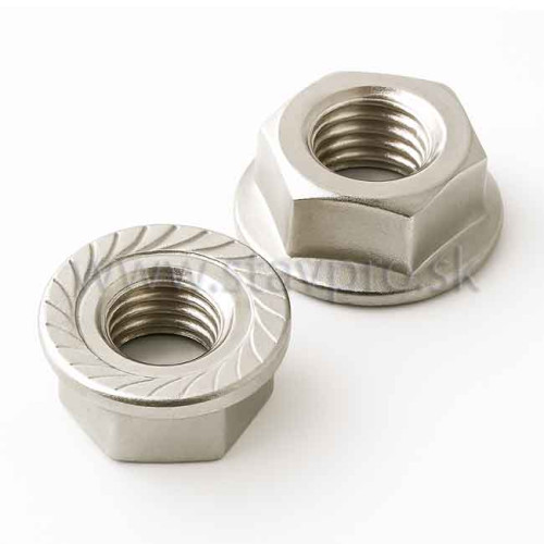 Matica so šesťhrannou hlavou s ozubenou prírubou DIN 6923 nerez A2