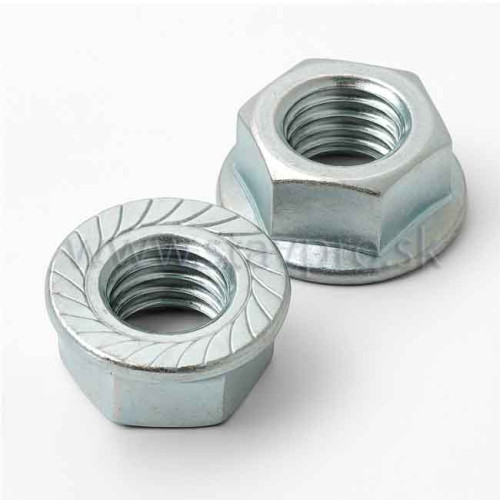 Matica so šesťhrannou hlavou s ozubenou prírubou DIN 6923 zinok