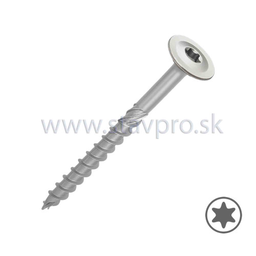 Konštrukčný vrut tanierová hlava, Torx, nerez A2 Konštrukčný vrut tanierová hlava, Torx, nerez A2