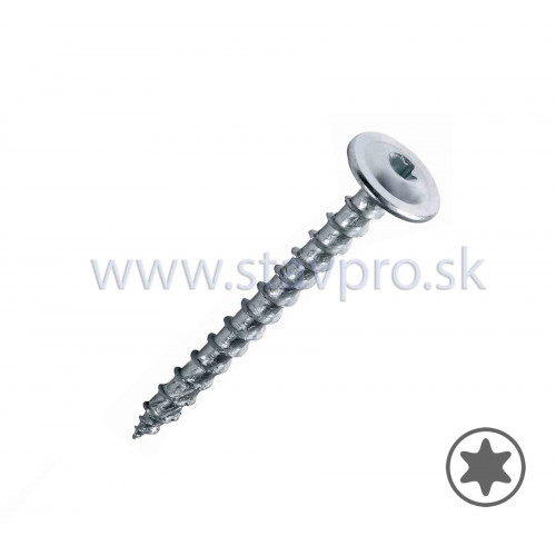 Vrut pre kotviace patky tanierová hlava torx zinok Vrut pre kotviace patky tanierová hlava torx zinok
