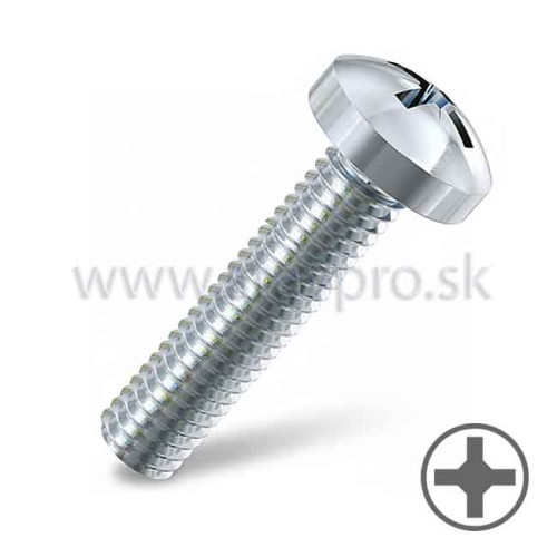 Skrutka s polguľatou hlavou DIN 7985 pozinkovaná