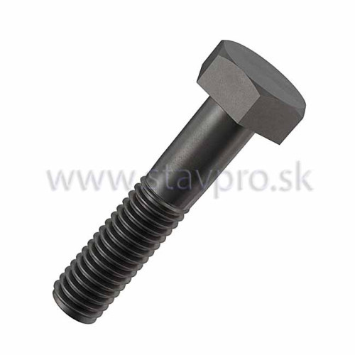 Skrutka so šesťhrannou hlavou s driekom DIN 931 čierna 10.9