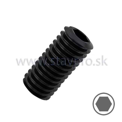 Skrutka nastavovacia DIN 913 čierna 45H