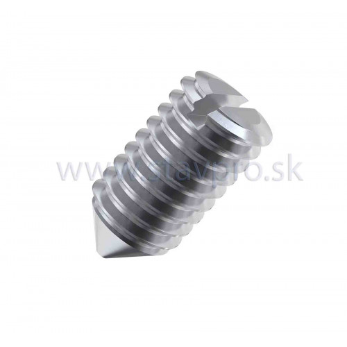 Skrutka nastavovacia so špicom DIN 553, zinok